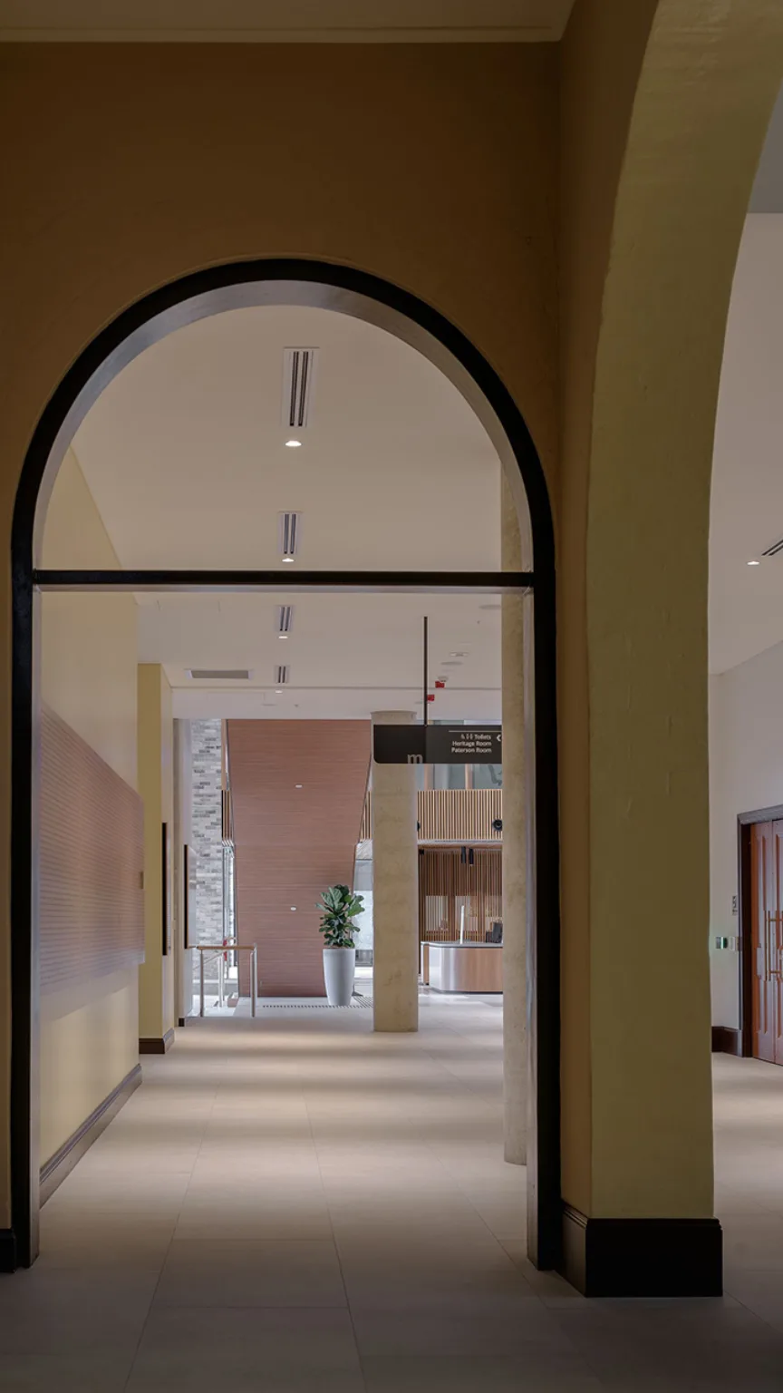 Connecting corridor between the original and new buildings